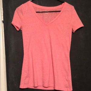 Pink V-neck tee